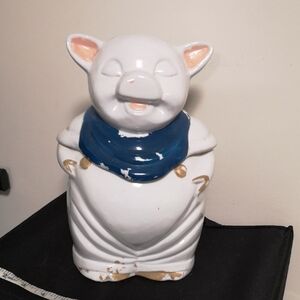 Vintage 1940s Shawnee Smiling Pig Ceramic Cookie Jar Cold-painted Charming